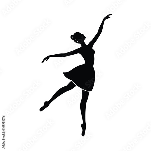Dance Pirouette Ballet Vector Silhouette