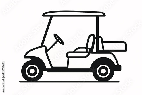 Golf Cart Illustration: Electric Leisure and Transportation Icon