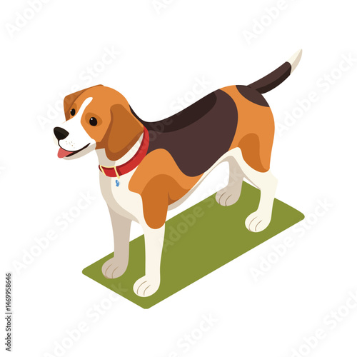 Beagle Vector Illustration with Flat Design, Clean Line Art, and Modern Minimalist AestheticArt.
