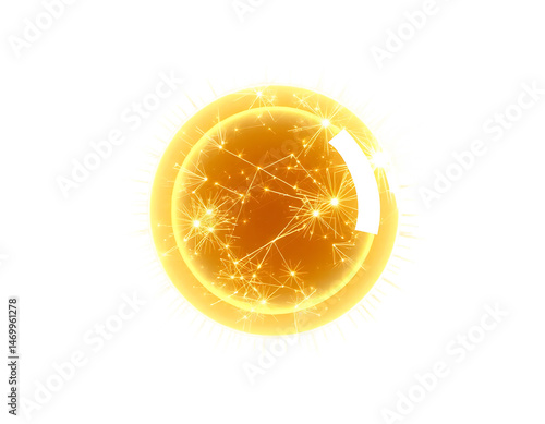Glowing Energy Sphere with Abstract Light and Particle Effects