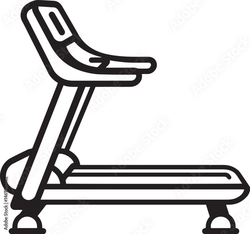 Treadmill icon outline for cardio exercise and dieting concept