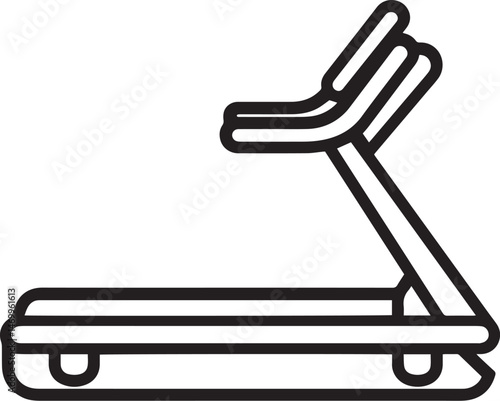 Treadmill icon outline for cardio exercise and dieting concept