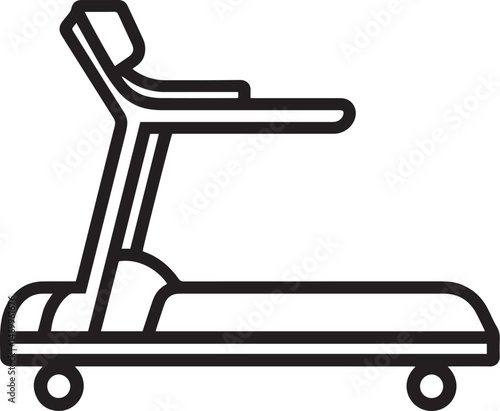 Treadmill icon outline for cardio exercise and dieting concept
