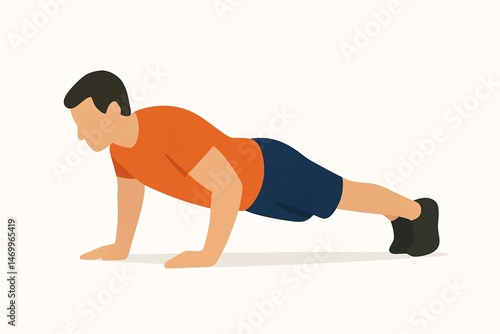 Male Athlete Push-Up Workout for Fitness and Muscle Development