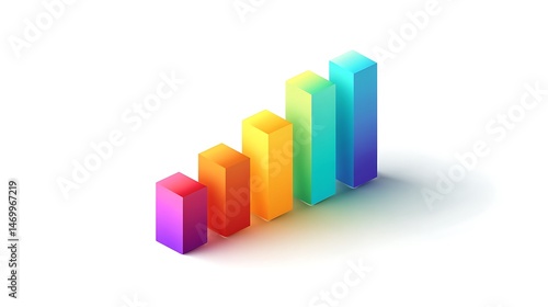3d growth graph icon holographic gradient effect on isolated transparent background . Free Download 3d growth graph icon holographic gradient effect on isolated transparent background . - GFXLoad