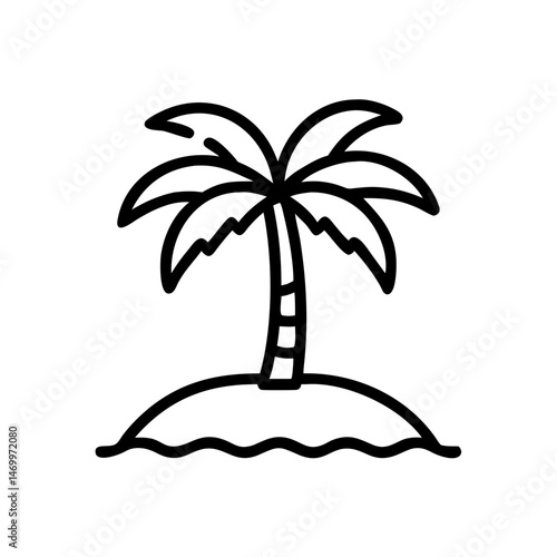 Palm Tree Oasis Tropical Icon Design