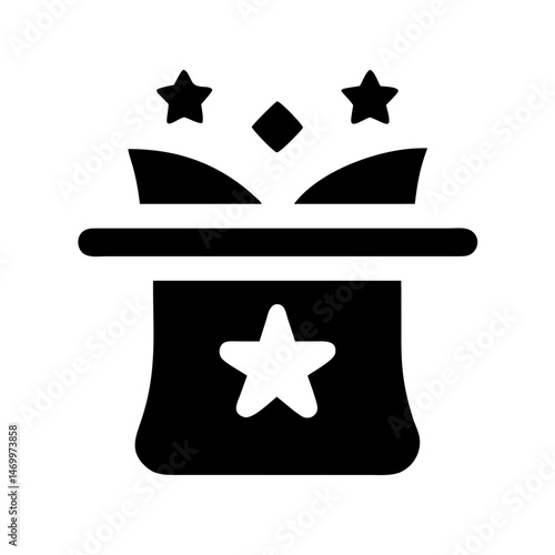 Magician Hat with Stars Magic Icon Design