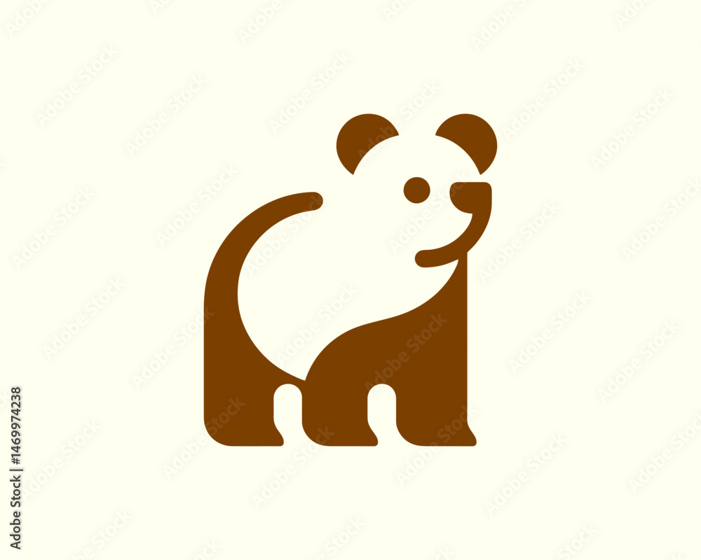 Obraz premium Bear logo icon with simple brown style perfect for branding