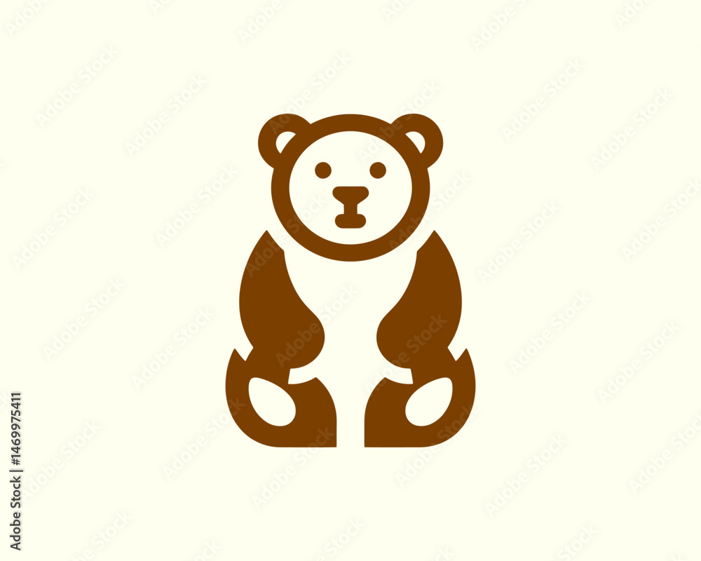 Bear logo icon with stylish brown vector elements perfect for branding Bear logo icon with stylish brown vector elements perfect for branding