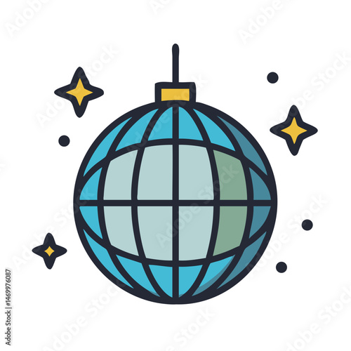 Disco Mirror Ball Dance Icon Design