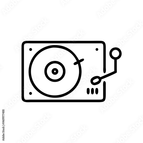 DJ Turntable Music Equipment Icon Design