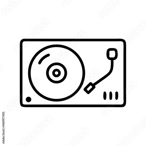 DJ Turntable Music Equipment Icon Design