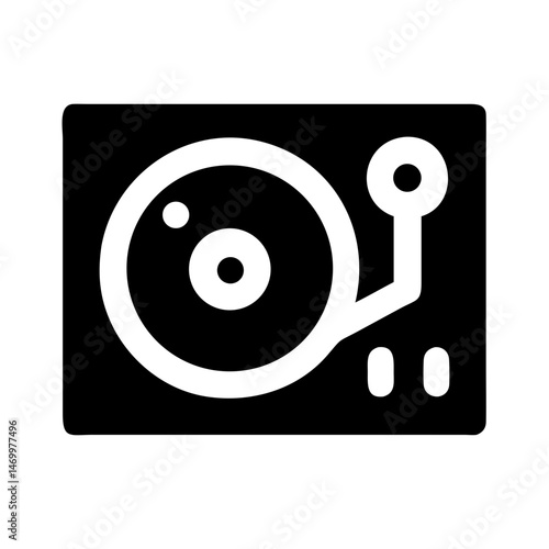 DJ Turntable Music Equipment Icon Design
