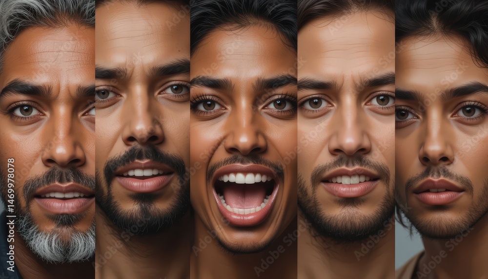 A Diverse Group of Men Expressing Various Emotions in a Stunning Gigapixel Display A Diverse Group of Men Expressing Various Emotions in a Stunning Gigapixel Display