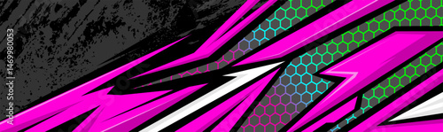 Abstract Car decal design vector. Graphic abstract stripe racing background kit designs for wrap vehicle, race car, rally, adventure and livery