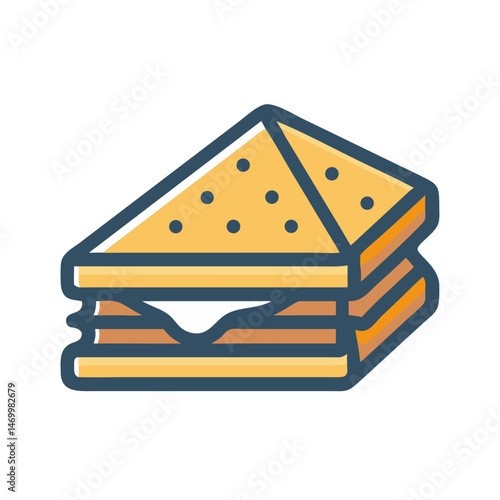 Grilled Cheese Sandwich Food Icon Design