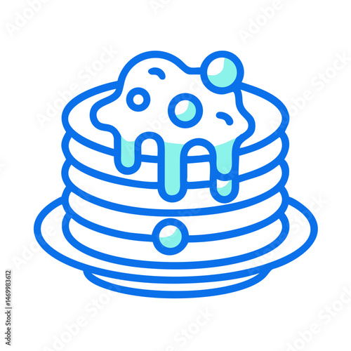 Syrup Covered Pancakes Breakfast Icon Design