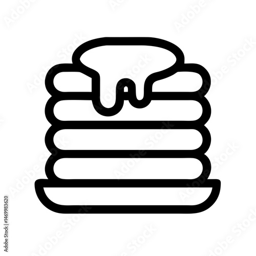 Syrup Covered Pancakes Breakfast Icon Design
