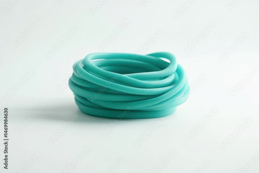 Naklejka premium Teal rubber bands in a nest