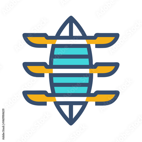 Stacked Canoes Outdoor Adventure Icon Design