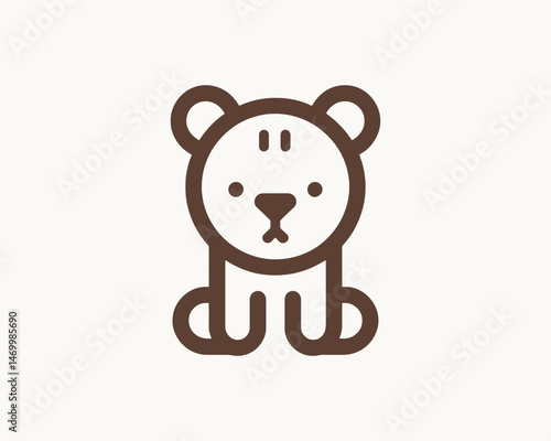 Bear logo icon in minimalist wild style