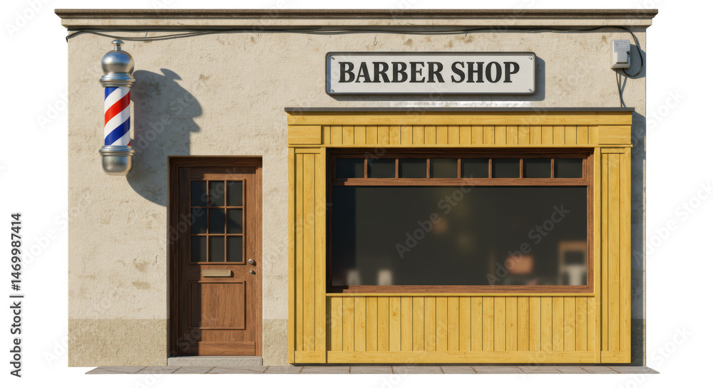 Naklejka premium Isolated Barber Shop Facade