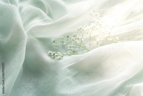 A light blur of pale mint and linen fresh and quiet