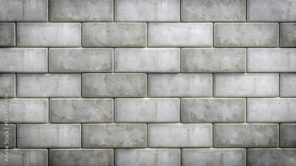 Obraz premium A Detailed Close-Up View of a Weathered Light Grey Brick Wall Texture