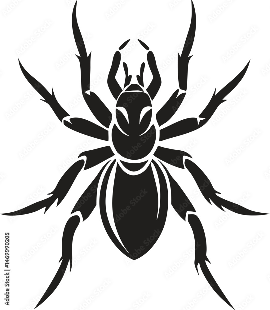 Obraz premium Symbolic Spider Art on White Background