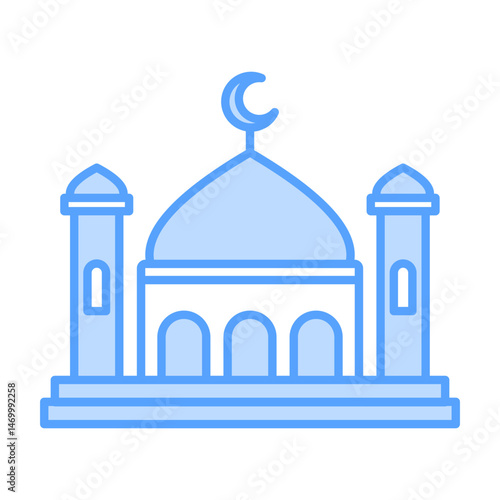 Mosque icon blue