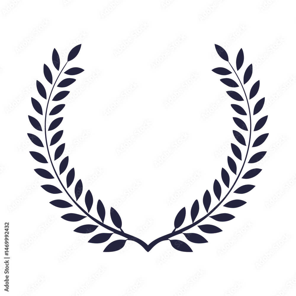 Elegant Laurel Wreath Vector Design.