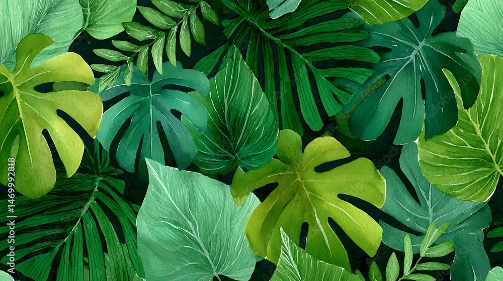Lush tropical foliage pattern Lush tropical foliage pattern