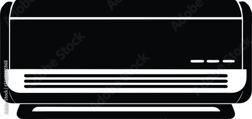 Air conditioner silhouette vector, air conditioner black vector illustration