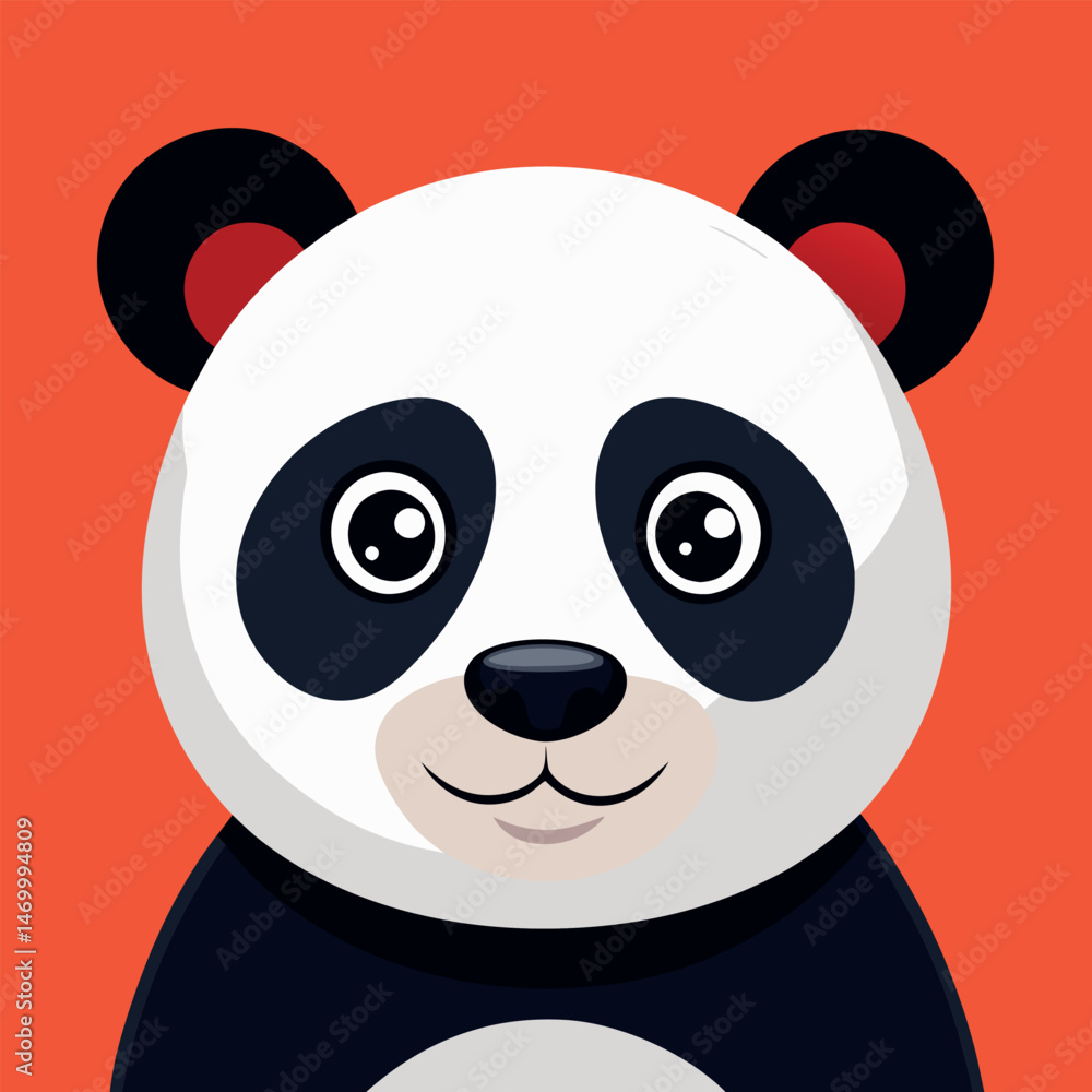 Fototapeta premium Panda Silhouette, animal, Panda Vector illustration