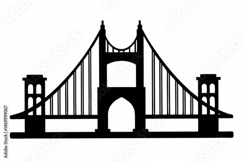 golden gate silhouette vector