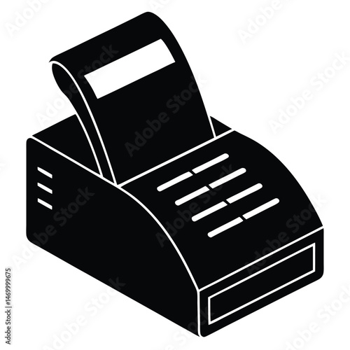 Taxi driver element isolated taxi fare receipt printer on white background
