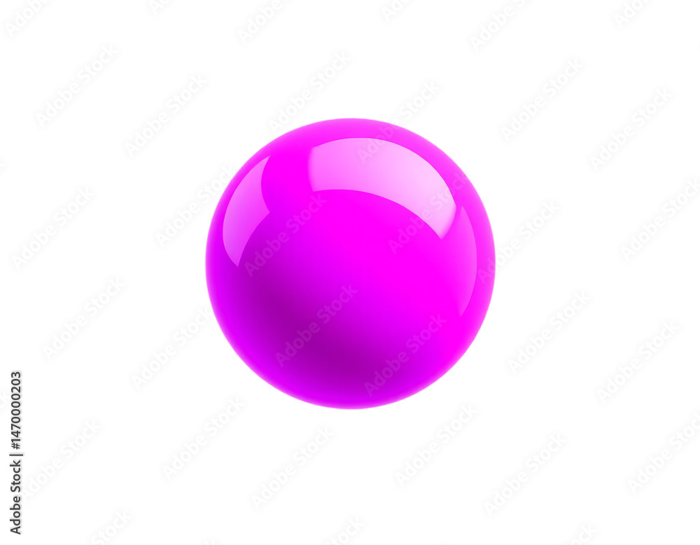 Obraz premium 3D rendered glossy purple sphere isolated