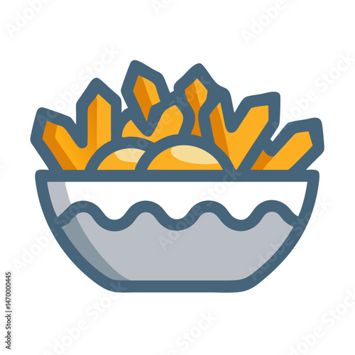 Poutine Food Dish Meal Icon Design