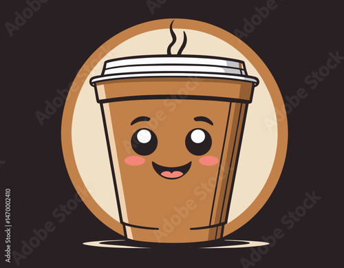 cartoon character of coffee Graphic Design for T shirt Street Wear and Urban Style