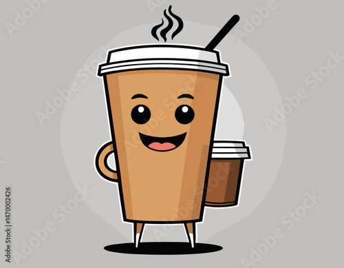 cartoon character of coffee Graphic Design for T shirt Street Wear and Urban Style