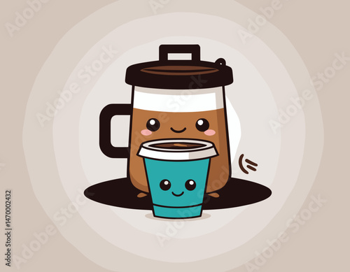 cartoon character of coffee Graphic Design for T shirt Street Wear and Urban Style