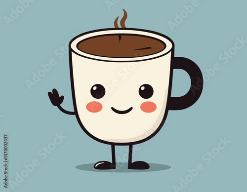 cartoon character of coffee Graphic Design for T shirt Street Wear and Urban Style