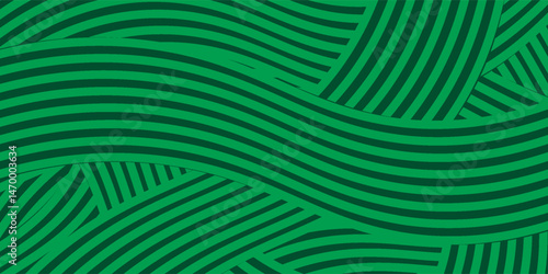 farm green banner, organic abstract background with fields. wavy green lines, natural organic products. ecology background. striped farmer green Pattern