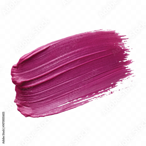 smooth glossy paint or lipstick swatch stroke in red colour isolated on transparent background