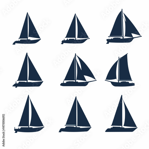 Sailing in Symphony: A collection of sailboats gracefully poised, their sails billowing as if dancing on a sea of dreams. A harmonious blend of maritime artistry, celebrating freedom and adventure.