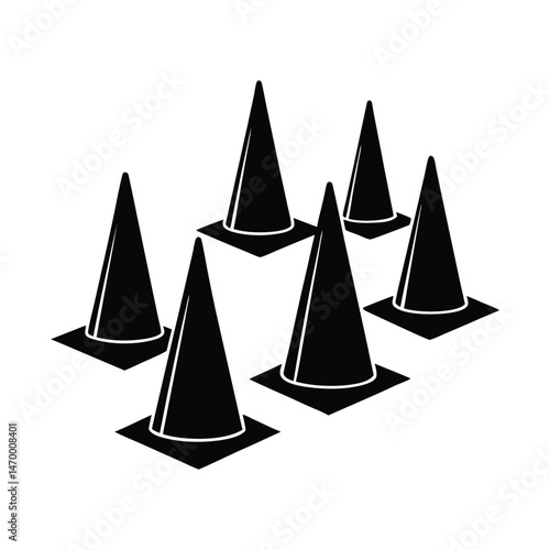 Agility Cones vector silhouette 