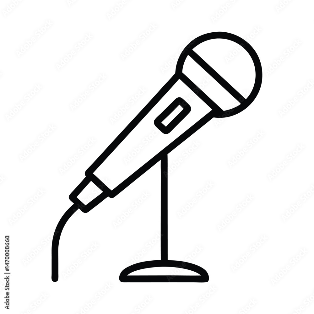 Microphone with Stand Icon Microphone with Stand Icon
