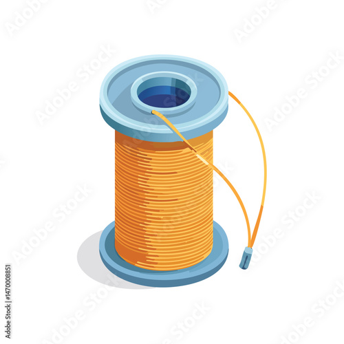 thread Vector Illustration with Flat Design, Clean Line Art, and Modern Minimalist AestheticArt.