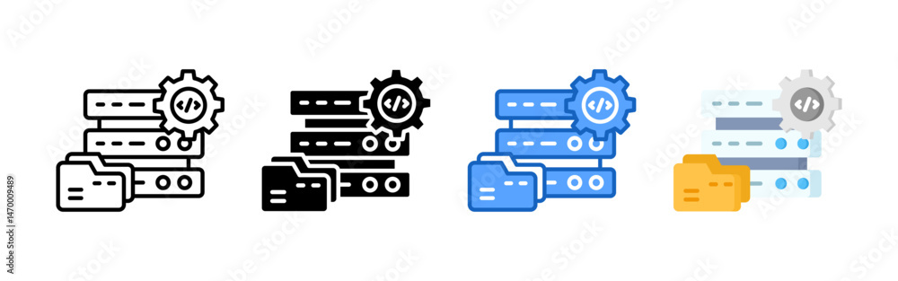 Database icon set bundle. Multi style icon collection perfect for websites, apps, and presentations. Simple vector icon collection Database icon set bundle. Multi style icon collection perfect for websites, apps, and presentations. Simple vector icon collection