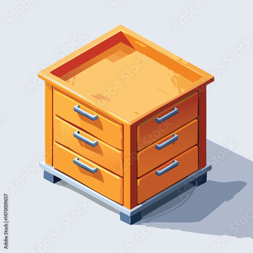 drawer Vector Illustration with Flat Design, Clean Line Art, and Modern Minimalist AestheticArt.